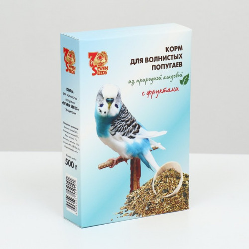 Корм Seven Seeds для волнистых попугаев, с фруктами, 500 г Seven Seeds