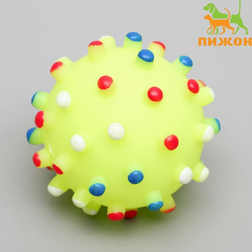 Игрушка пищащая «Бактерия» для собак, 6.3 см, жёлтая Пижон