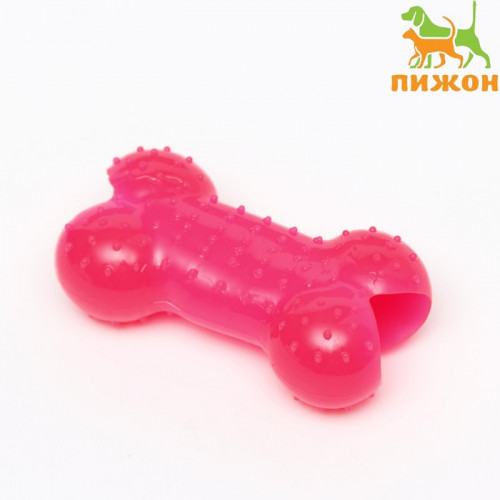 Игрушка жевательная суперпрочная «Кость малая», 8.5 см, розовая Пижон