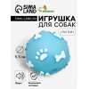 Мячик пищащий «Лапки» для собак, 5.5 см, голубой Пижон