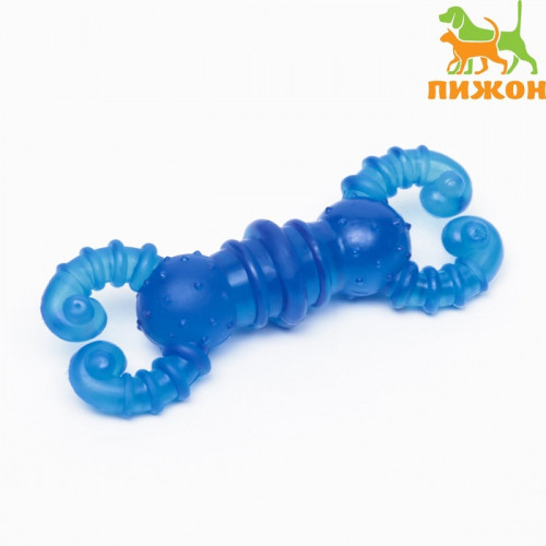 Игрушка жевательная «Краб», прозрачная, TPR, 12 см, голубая Пижон