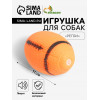 Игрушка пищащая «Регби» для собак, 11 см, оранжевая Пижон