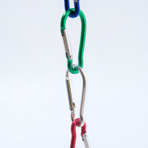 Набор карабинов металлических, туристических, 4.5 см, 10 шт. (производитель не указан)