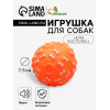 Игрушка пищащая «Бум косточек» для собак, 7.5 см, оранжевая Пижон