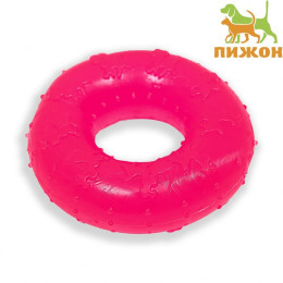 Игрушка жевательная «Кольцо» прозрачная, PP, 6.7×2 см, розовая
