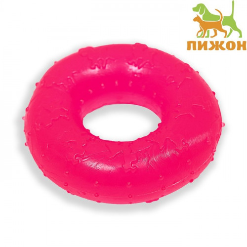 Игрушка жевательная «Кольцо» прозрачная, PP, 6.7×2 см, розовая Пижон