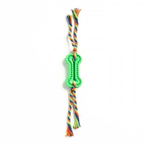 Игрушка жевательная с канатом, 11×5.5 см, зелёная Пижон