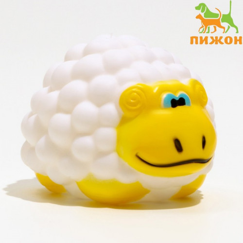 Игрушка пищащая «Барашек», 8×6 см, белая Пижон