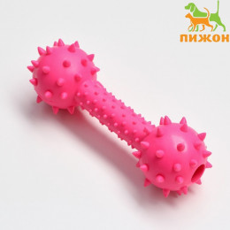 Игрушка жевательная «Грозная гантель», 15×5 см, розовая