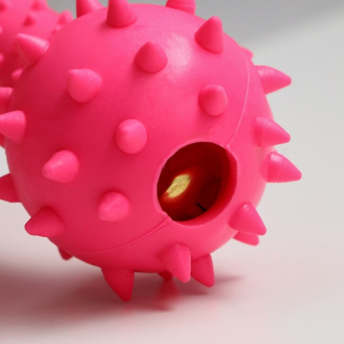 Игрушка жевательная «Грозная гантель», 15×5 см, розовая Пижон