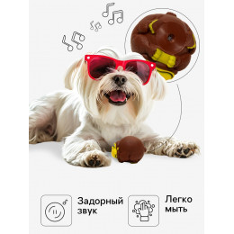 Игрушка пищащая «Обезьянка», 8×6 см, тёмно-коричневая