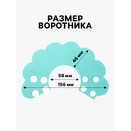 Ветеринарный воротник из фетра «Ромашка», размер XS, бирюзовый Пижон