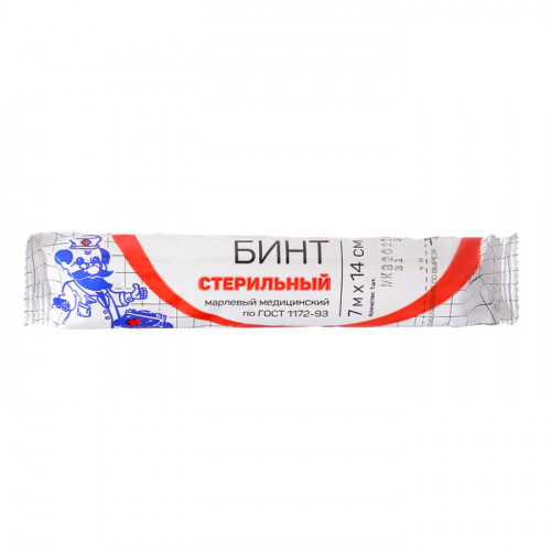 Бинт медицинский стерильный плотность 36 г/кв. м, 14×700 см ЛЕЙКО